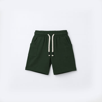 DARK GREEN PLAIN SHORTS FOR UNISEX